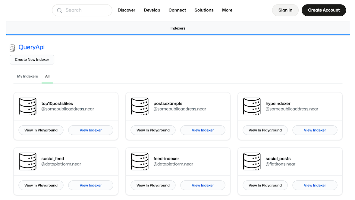 QueryAPI Dashboard